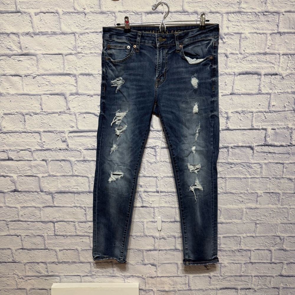 American Eagle Next Level Stretch Distressed Skinny Jeans 32 x 30